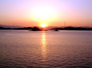 二子島の夕日